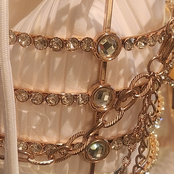 DIOR RIBBED POUCH IN UNBRANDED CHAIN W STUDS EVENING BAG NWT - Picture 7 of 15